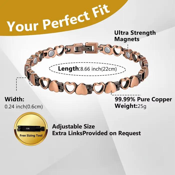 ARADOO Premium pur cuivre Bracelets pour femme amour coeur conception bracelet magnétique bijoux cadeaux
