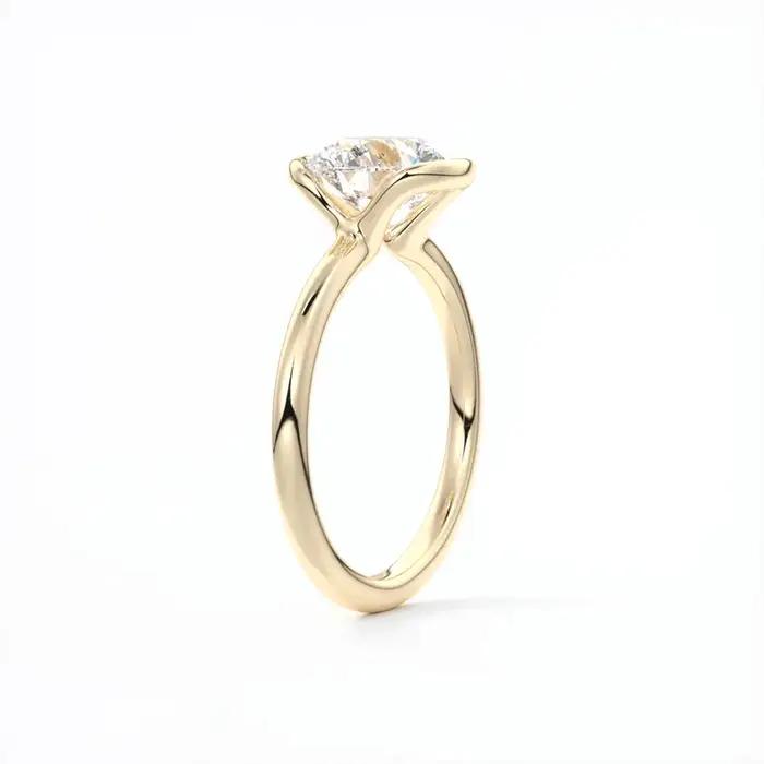 RAPRGOLD 1CT Moissanite classique Solitaire bague de mariage 925 en argent Sterling dames bagues de fiançailles pour les femmes bijoux fins cadeaux