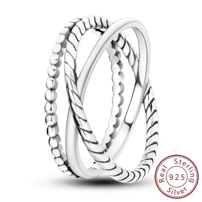 Bagues en argent Sterling 925 originales, anneau en Zircon infini empilable pour femmes, bijoux cade