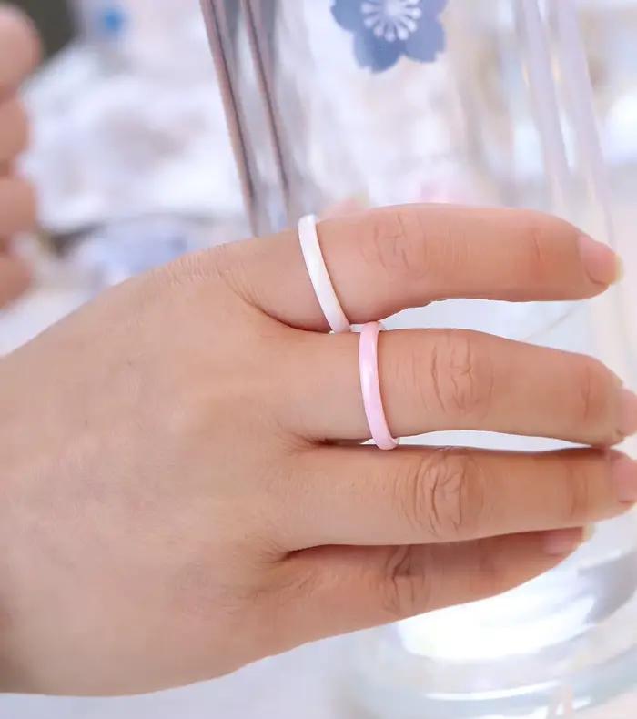 Bague en céramique lisse pour femmes, moderne et élégante, tracker de sommeil intégré, pour mariage et occasions spéciales