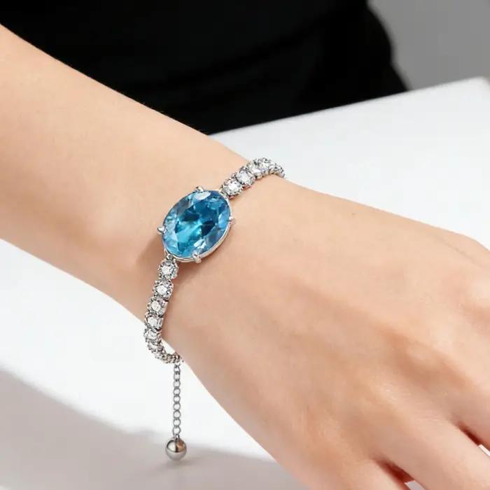 Un bracelet luxueux en argent sterling 925 avec pierres précieuses colorées