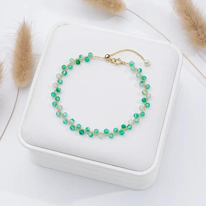 Bracelet Tourmaline Naturelle pour Femmes, Pierres Semi-Precieuses, Accessoire Mode à Porter Quotidien Soirée Mariage