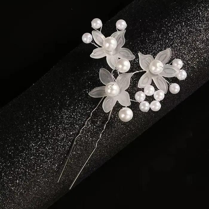 Épinglette à cheveux en acrylique perles fleurs bébé fille coiffure mariage anniversaire quatre saisons style élégant