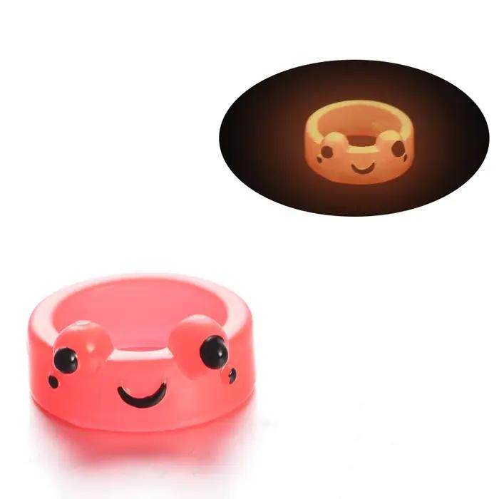 Bague grenouille Shoous en résine acrylique colorée pour femmes et filles, bijoux mignons, mélange d