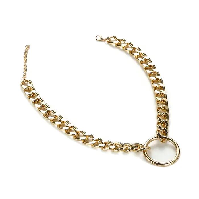 Collier Chaîne Massif Gothique Grunge Ras Du Cou Pour Fêtes Occasions Spéciales Plaquées Argent Or Antique