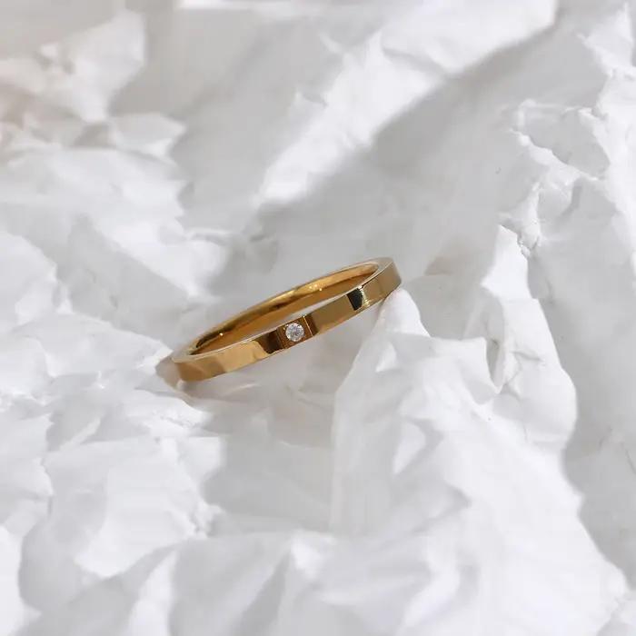E.B.belle – bagues classiques de luxe en Zircon plaqué or 18 carats pour femmes