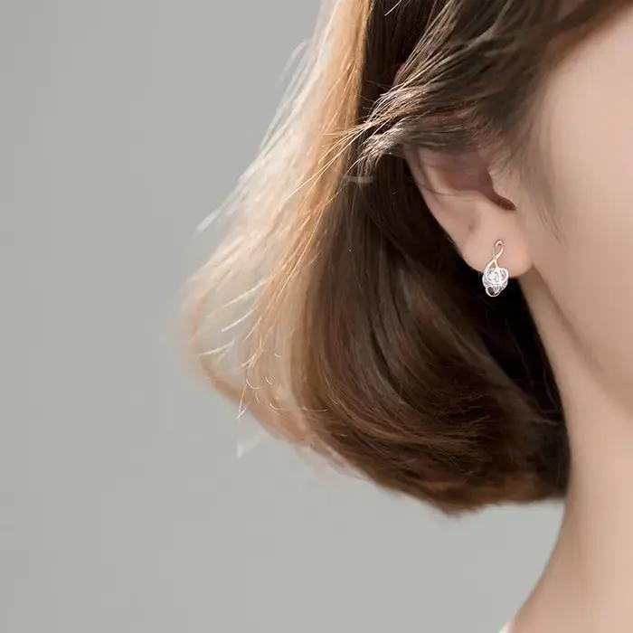 Boucles d'oreilles note de musique en argent sterling 925 zircone asymétrique bijoux pour femmes et enfants occasion spéciale elegance or rose argent antique