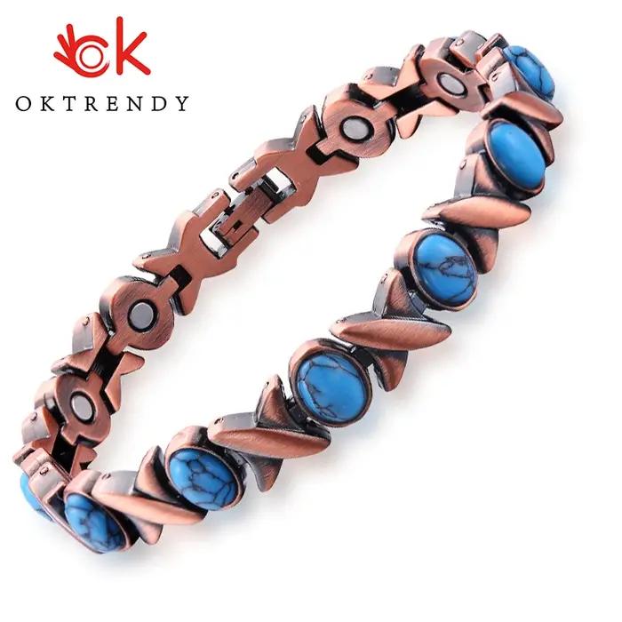 Bracelet de thérapie magnétique en métal solide pour femmes