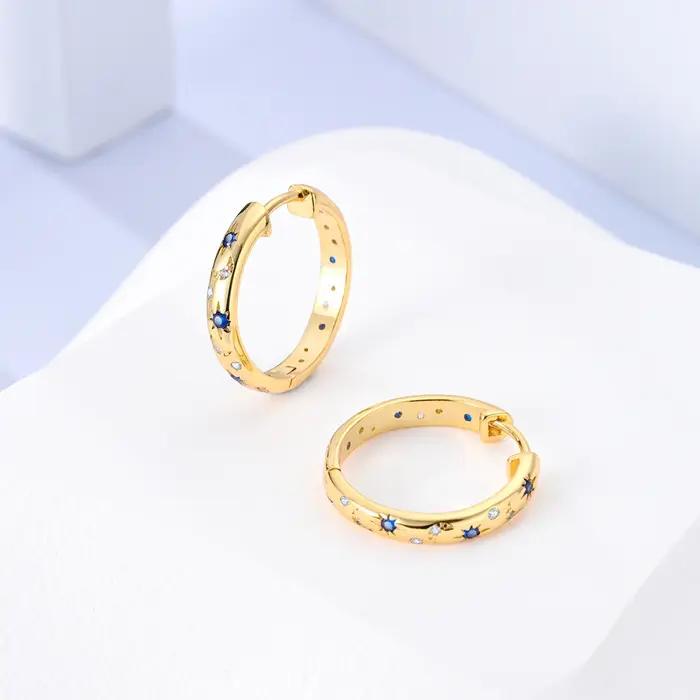 Boucles d'oreilles rondes en argent 925 pour femmes