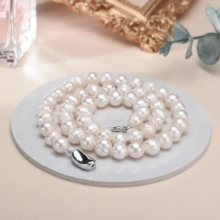 Colliers de perles d'eau douce blanches en argent sterling 925 pour femmes et filles - Nouvelle Collection Occasions Spéciales