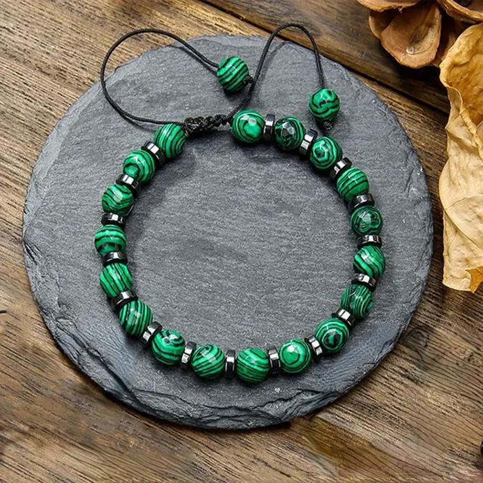 Bracelet en Malachite à la mode