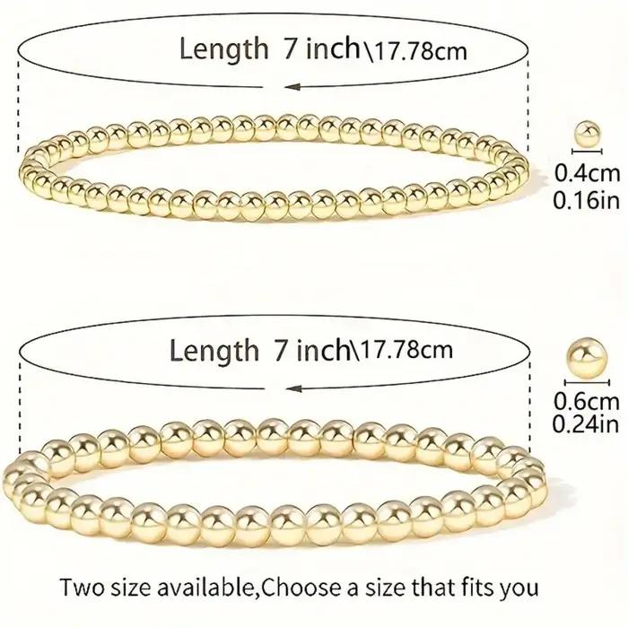 Ensemble de bracelets de perles dorées pour femmes