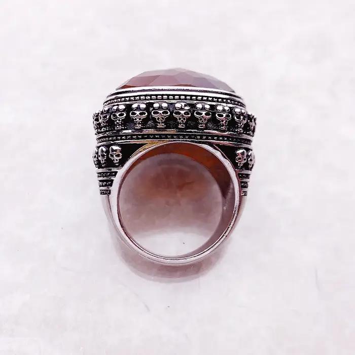 Bague en argent sterling 925 sertie d'œil de tigre motif crâne pour femmes et hommes bijoux vintage à offrir pour diverses occasions