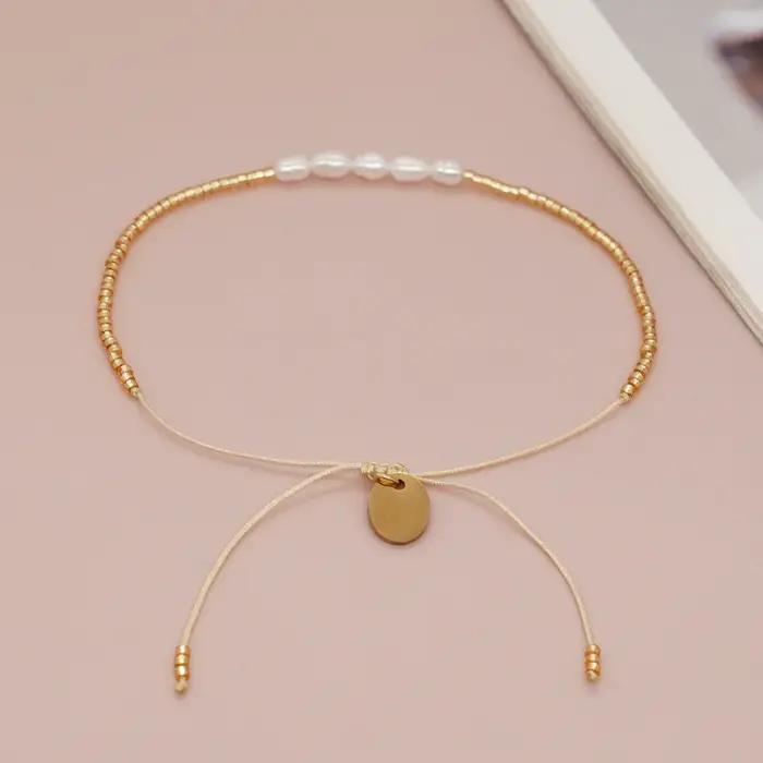 Miyuki – petits Bracelets de perles plaqués or