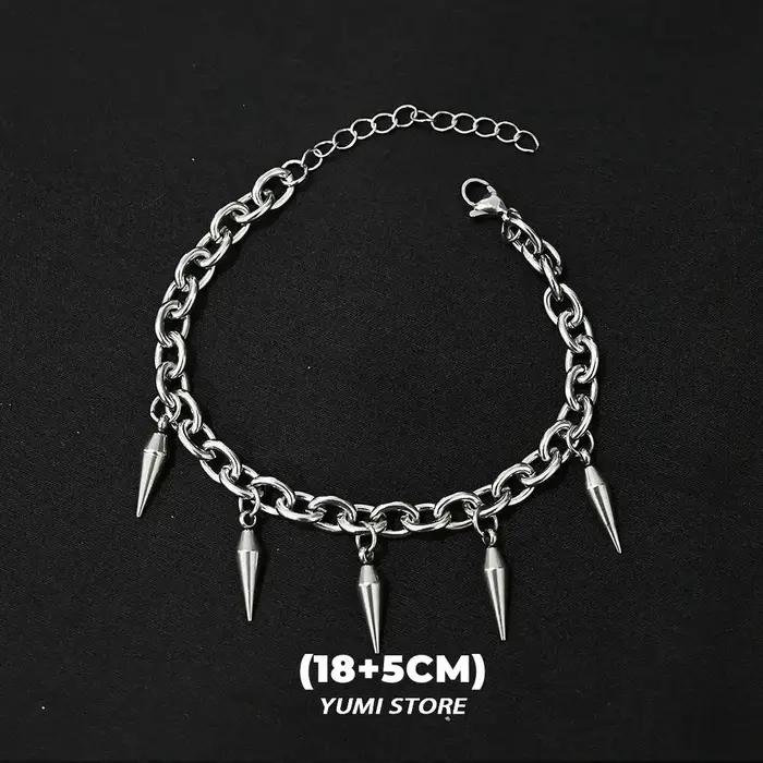 Bracelet à rivets Punk pour hommes et femmes, Hip Hop, pendentif à rivets en acier titane, rétro, bijoux de rue, accessoires Kpop, vente en gros
