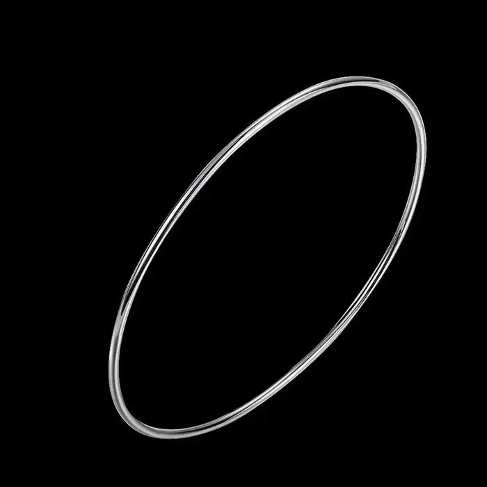 Femmes 925 en argent Sterling fine Simple cercle bracelet bracelet mode fête marques populaires bijoux fille étudiant cadeaux de noël