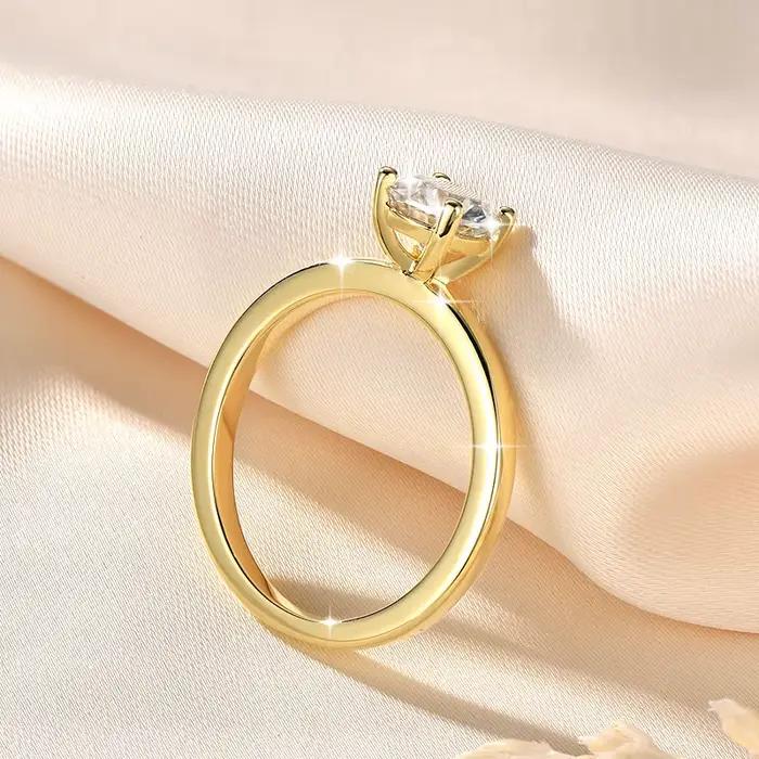 IOGOU – bague solitaire en diamant Moissanite 1.0CT 6.5MM