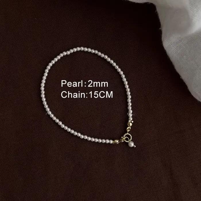 Bracelets à breloques en perles dorées pour femmes, bijoux mignons et tendance, accessoires minimali
