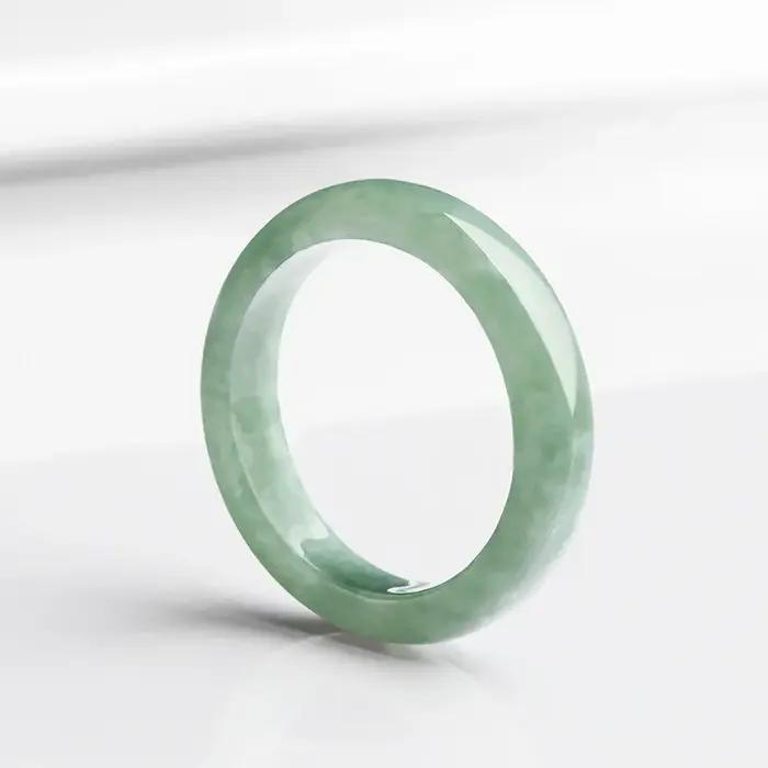 Bague en jade birman ethnique vintage talisman blanc pour femmes occasions spéciales bijou pierre précieuse jadéite nonsexe