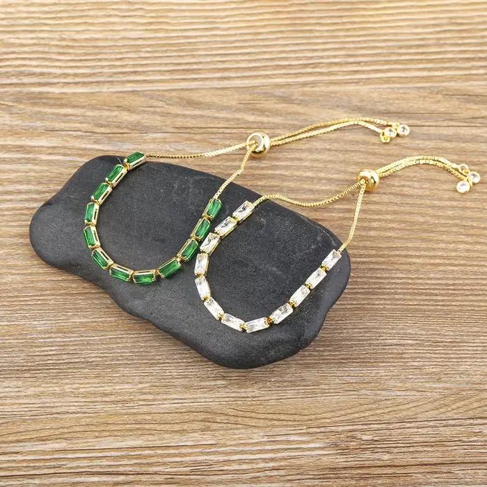 Nidin haute qualité cristal lien chaîne Bracelet pour femmes mode bijoux de mariage Pulseras mujer 7 couleurs Bracelet réglable cadeau