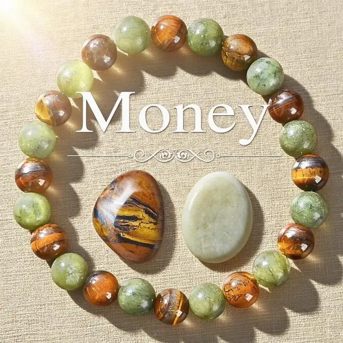 Bracelet de guérison en pierre pour la prospérité et l'abondance, bracelet relaxant unisexe pour la réussite personnelle et le bien-être