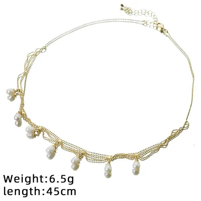 Collier à pampilles en dentelle de perles naturelles, fait à la main, élégant, pour Banquet, mariage, bijoux pour femmes, GN0429