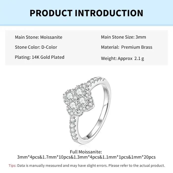 Bague de mariage Rrjzz en moissanite couleur