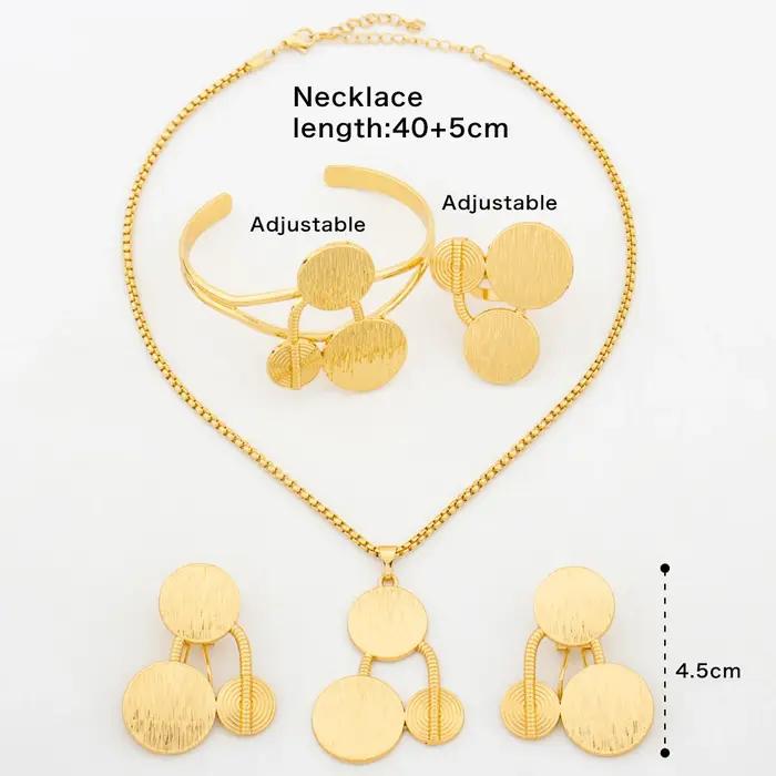 Ensemble de Bijoux en Or Plaqué pour Femme Occasions Spéciales Collier Boucles d'Oreilles Bague Bracelet Tendance Créative Soirée Gala Mariage Cadeau