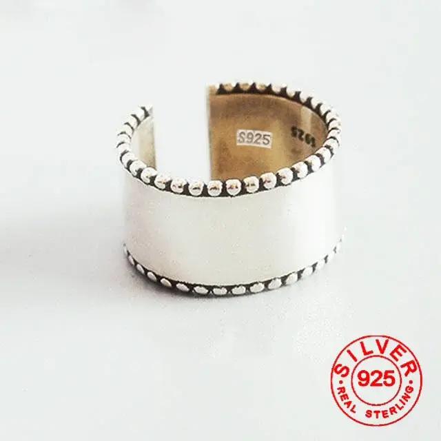 Mode bohème Sivler couleur grands anneaux antiques lisses pour femmes filles grand bague bijoux de m