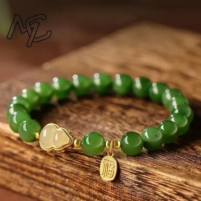 Bracelet en perles de jaspe avec pierres précieuses naturelles