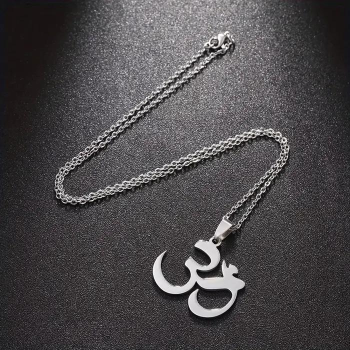Collier avec pendentif symbole om en acier inoxydable cadeau yoga chakra pour femme occasions spéciales