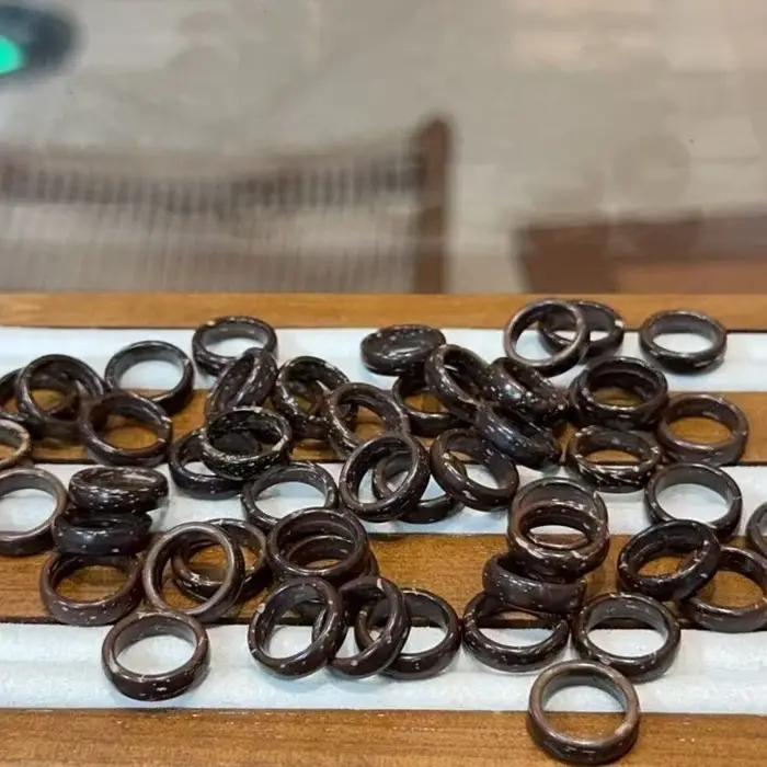 Anneau coulissant en coquille de noix de coco DIY pour bracelet