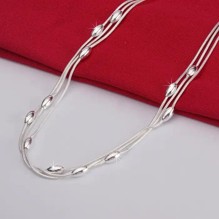 Collier de perles en argent sterling 925 pour femmes, accessoires de luxe, à la mode, pour fête de m
