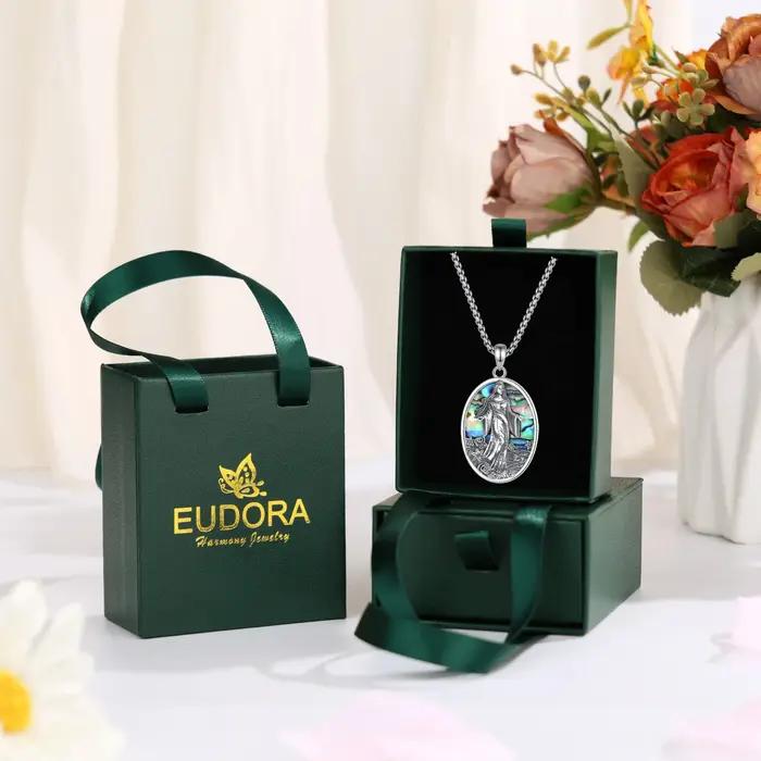 Collier en argent sterling 925 avec coquille d'ormeau naturelle représentant la déesse de la mer Yemaya pour femmes et hommes occasions spéciales traditionnelles