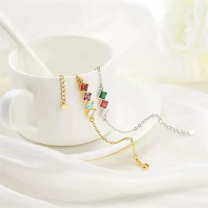 Bracelet personnalisé en pierre de naissance pour femmes, Unique, personnalisé, bijoux personnalisables, cadeau pour maman, femme, petite amie