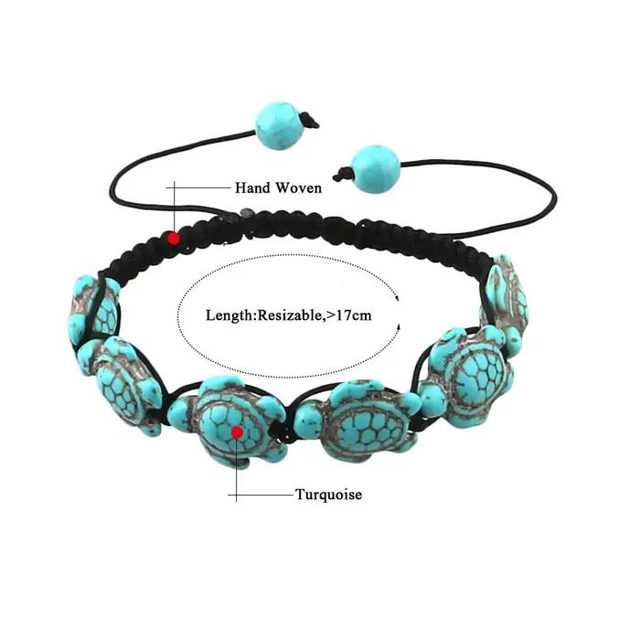 Bracelet tortue bohème tissé à la main