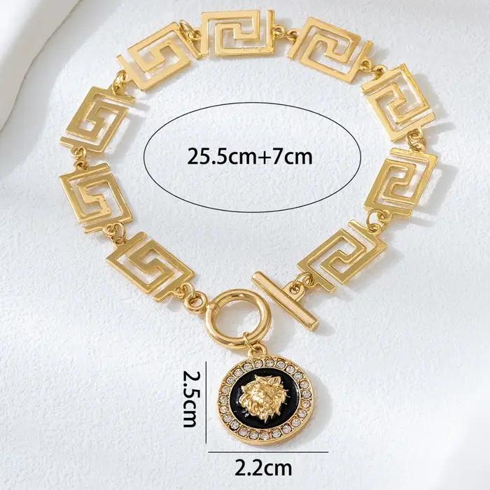 Bracelet de cheville rétro à chaîne épaisse en relief