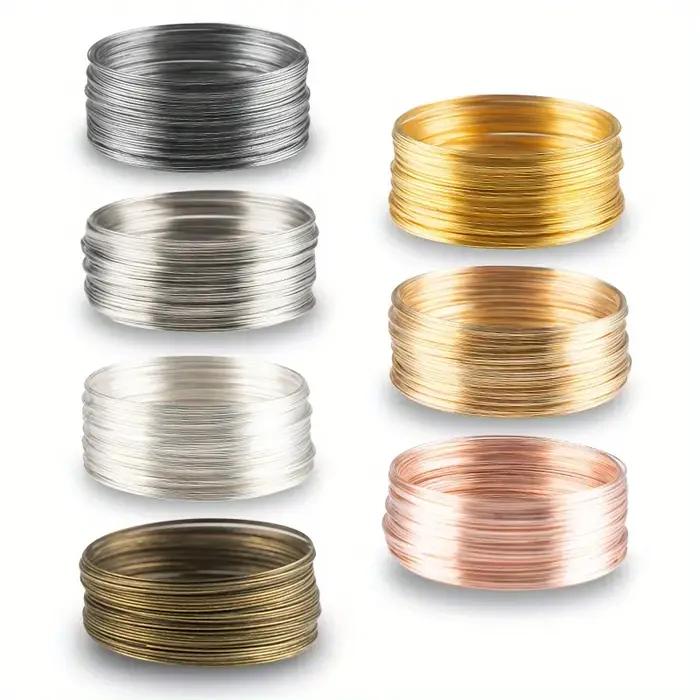 50 boucles de fil à mémoire de forme couleur or acier 0