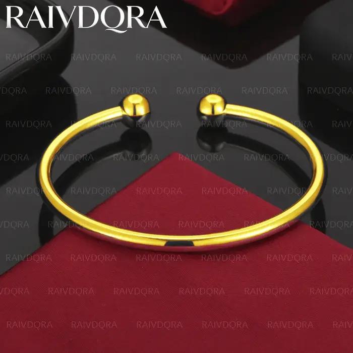 Bracelet rond classique plaqué or 18 carats pour femme, bijoux tendance pour les fêtes et le quotidi