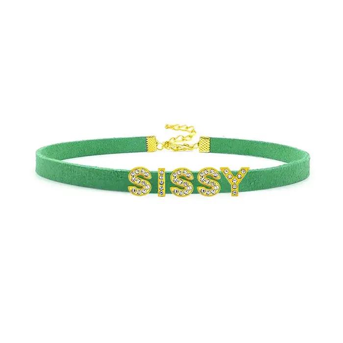 Lettres Sexy uniques SISSY Collier ras du cou femmes hommes nom personnalisé mot Cosplay