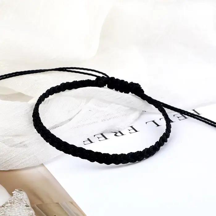 Bracelets bohème en fil de cire tissé à la main pour femmes et hommes, tressés à la main, à breloques réglables, bijoux d'amitié