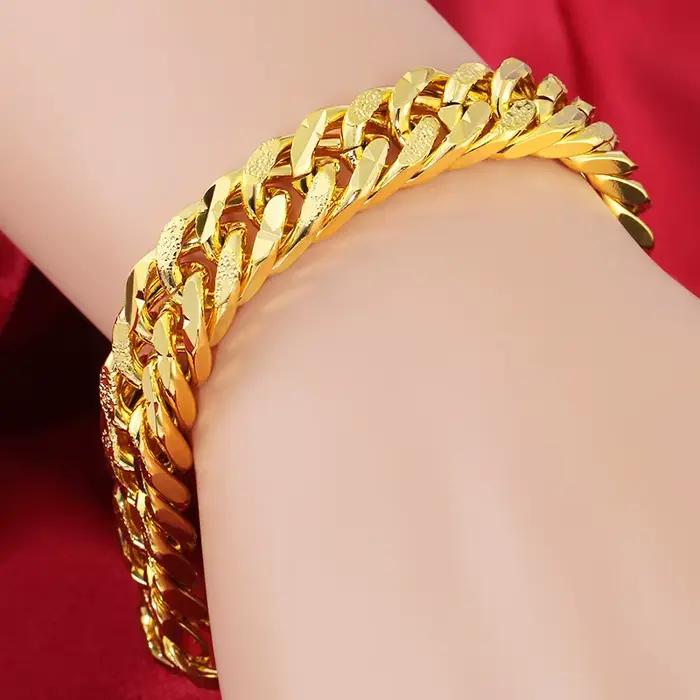 Bracelet en argent sterling 925 plaqué or 9 mm