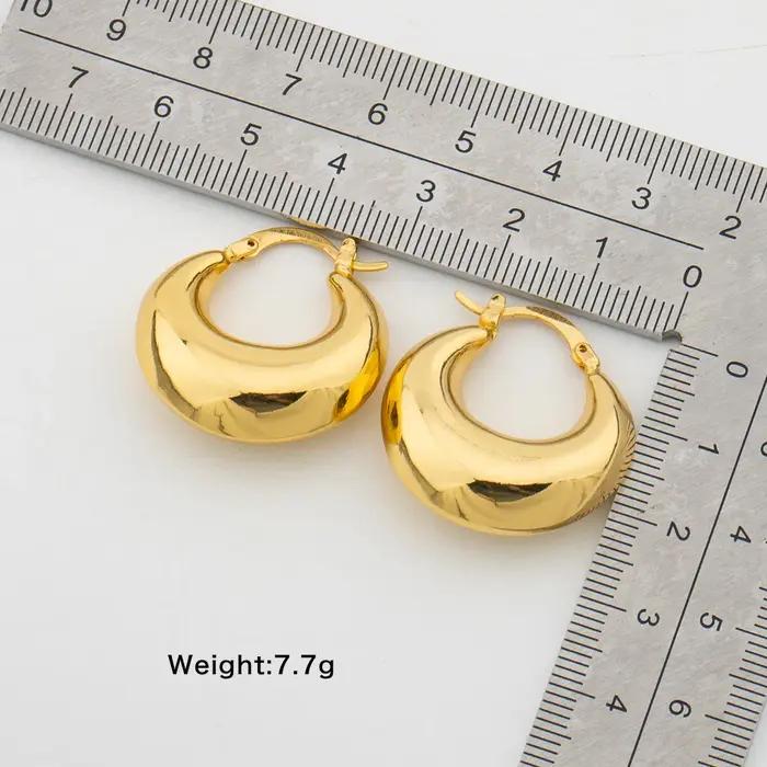 Boucles d'oreilles créoles optiques rondes en couleur or pour femmes bijoux fantaisie mode cadeaux d'anniv occasions spéciales