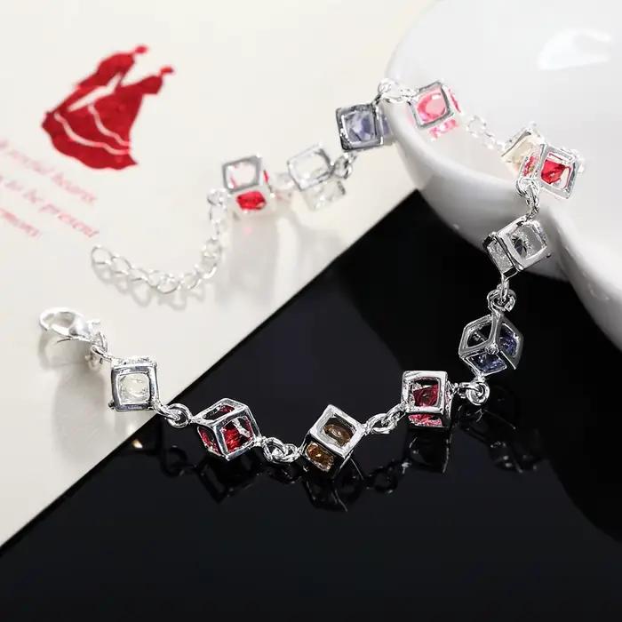 Bracelets en treillis de zircon en argent Sterling 925 pour femmes, marques de luxe, bijoux, cadeaux de fête de mariage et de noël