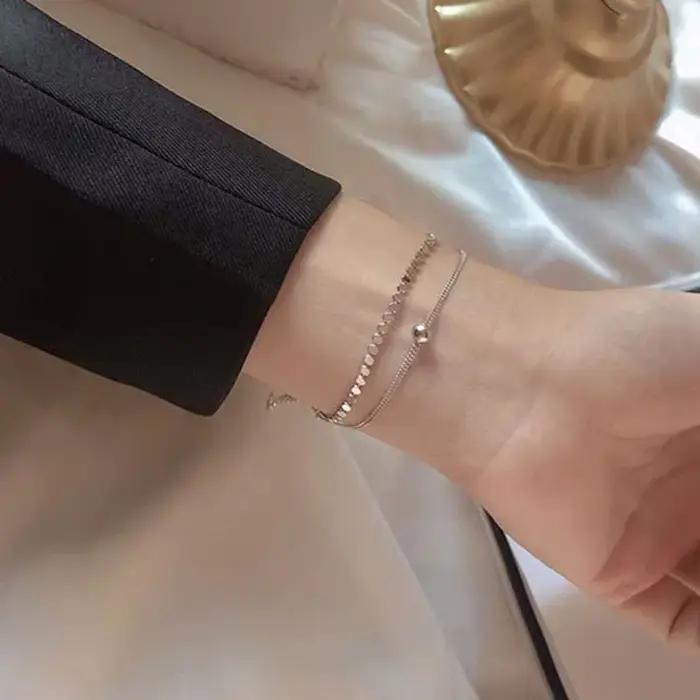 Bracelet en argent sterling 925 personnalisable avec motif géométrique pour femmes élégantes occasions spéciales cadeau d'anniv