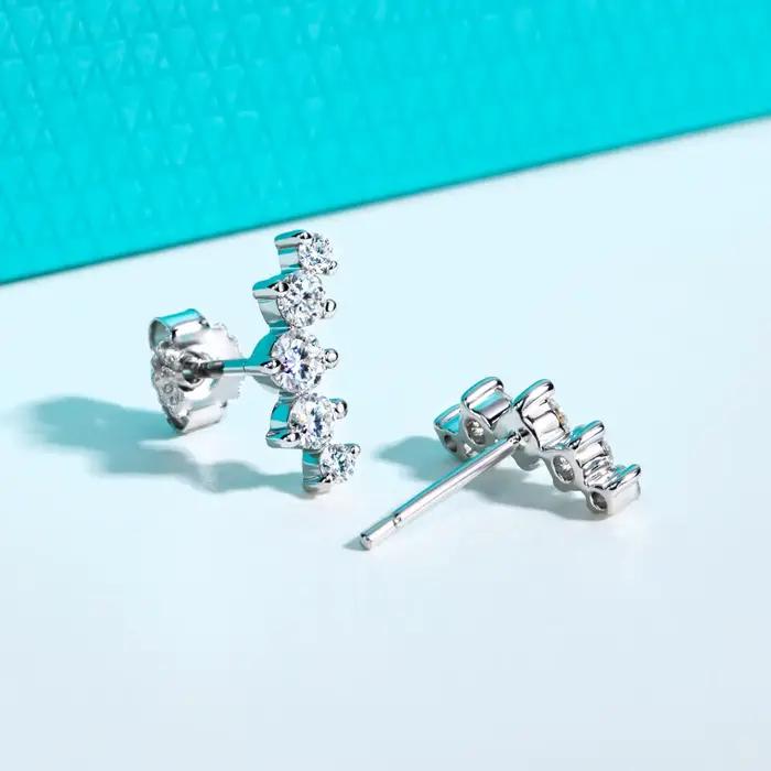 1.04cttw Moissanite boucles d'oreilles 925 en argent Sterling plaqué or laboratoire créé diamant sourire