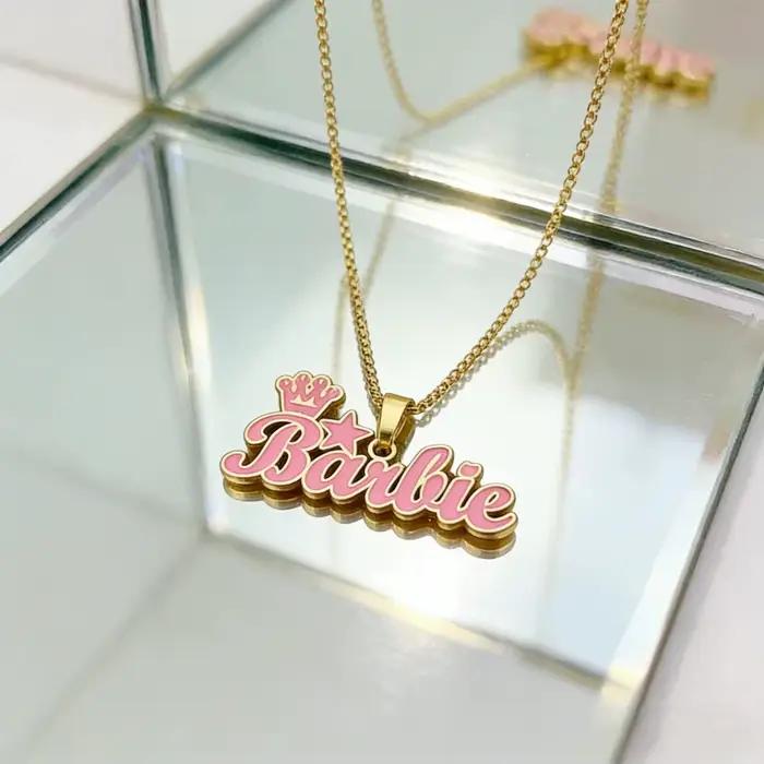 Collier personnalisé avec plaque nom en or coloré pour femmes et filles bijou cadeau occasion spéciale