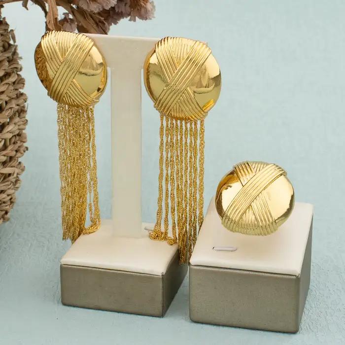 Boucles d'oreilles africaines de Dubaï pour femmes, boucles d'oreilles longues en forme de goutte d'eau, bijoux de mariage sexy pour jeunes femmes, gros bijoux légers