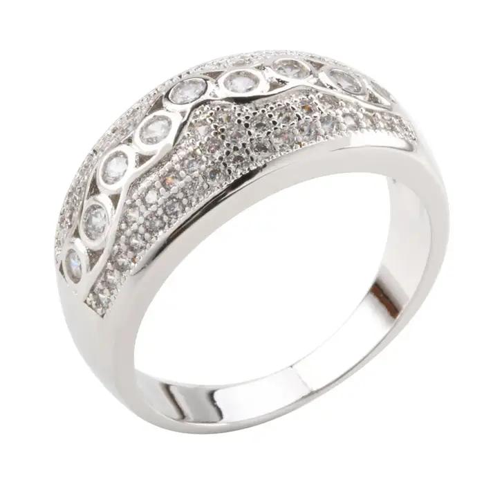 Buyee 925 en argent Sterling grand anneau doigt blanc Zircon bague pour femme homme mode luxe fête de mariage bijoux fins cercle