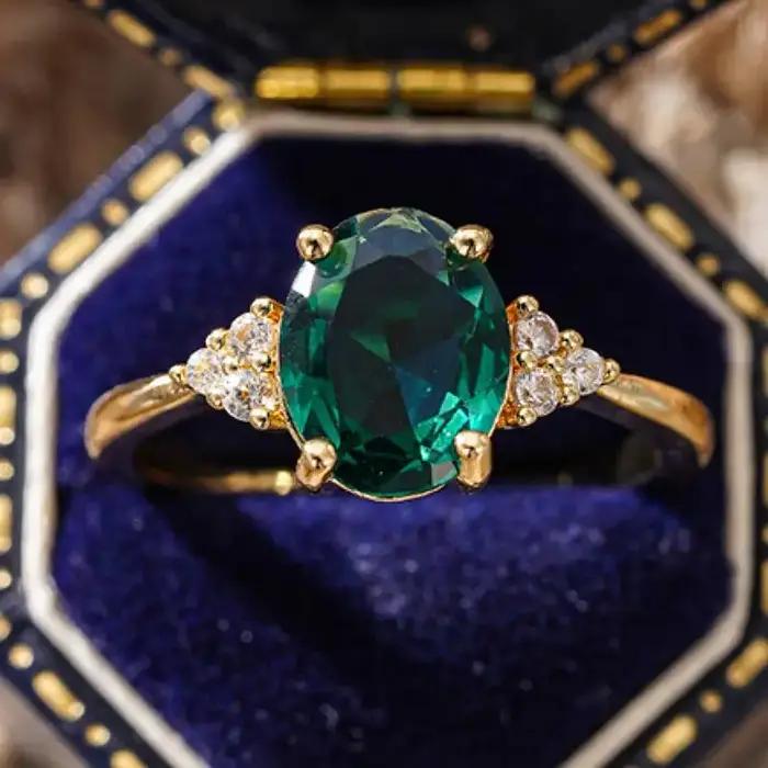Huitan – bague fantaisie couleur or pour femmes, accessoires de mode de luxe pour fête, style simple